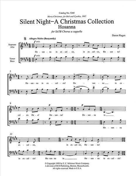 Hosanna - From Silent Night, A Christmas Collection : For SATB Choir.