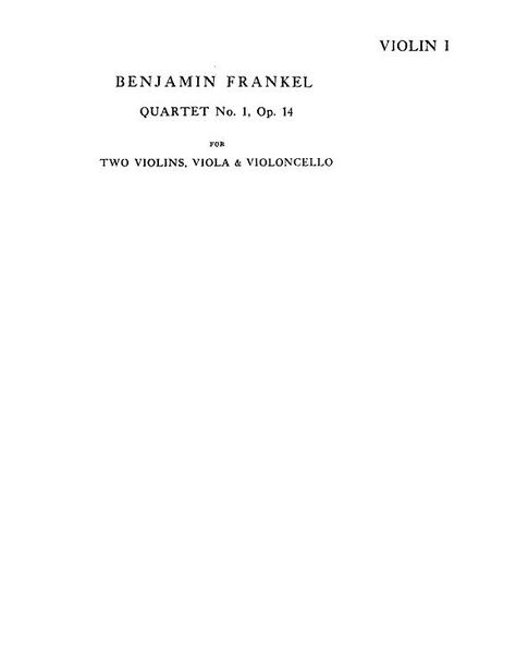 String Quartet No. 1, Op. 14.