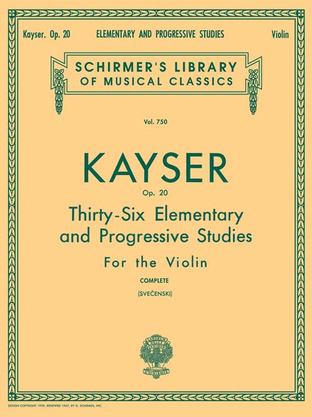 Thirty-Six Elementary and Progressive Studies, Op. 20 : For Violin (Svecenski).