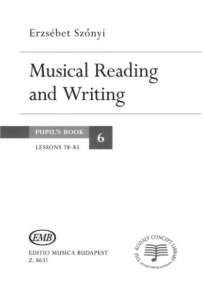 Musical Reading and Writing : Pupil's Book, Vol. 6.
