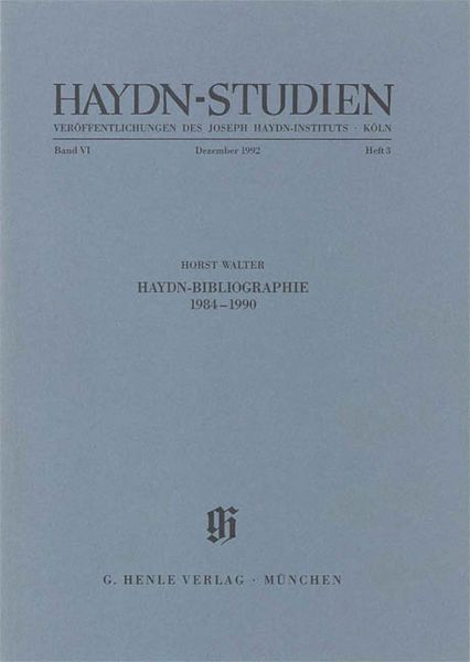 Haydn-Bibliographie 1984-1990 / edited by Horst Walter.