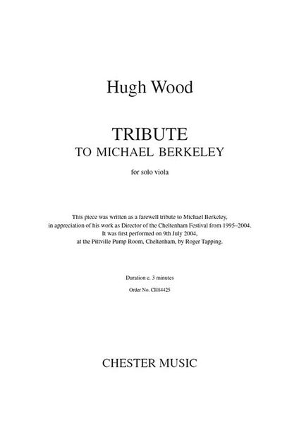 Tribute To Michael Berkeley : For Solo Viola (2004).