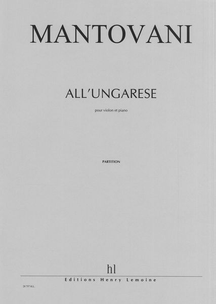 All'ungarese : Pour Violon Et Piano.