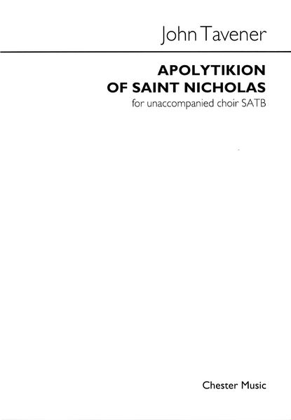 Apolytikion of Saint Nicholas : For Unaccompanied Choir SATB.