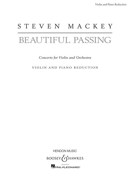 Beautiful Passing : Concerto For Violin and Orchestra (2008) / Piano reduction by John Novacek.