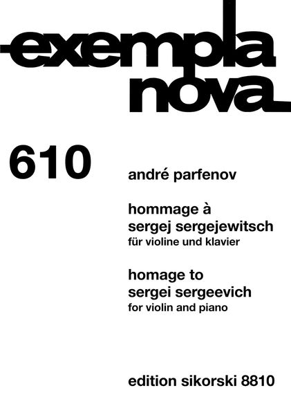 Hommage A Sergej Sergejewitsch : Für Violine und Klavier (2012).