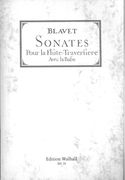 Sonates : Pour la Flute-Traversiere Avec la Basse.