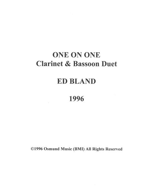 One On One : For Clarinet and Bassoon.