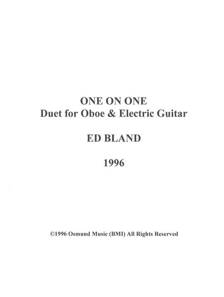 One On One : For Oboe and Electric Guitar.