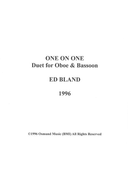 One On One : For Oboe and Bassoon.
