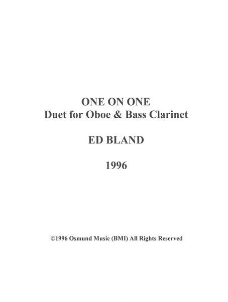 One On One : For Oboe and Bass Clarinet.