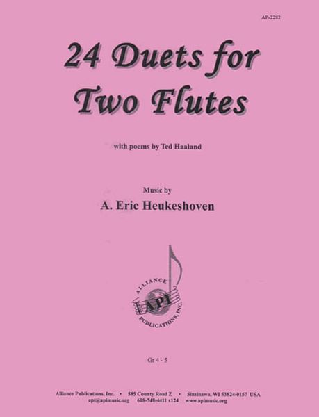 24 Duets : For Two Flutes / With Poems by Ted Haaland.