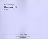 Movement III : For Piano (1975).