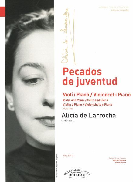 Pecados De Juventud : Violin and Piano; Cello and Piano / edited by Marta Zabaleta & Ala Voronkova.