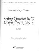 String Quartet In G Major, Op. 7 No. 5 / edited by Nancy November.