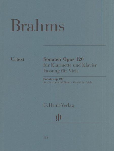 Sonaten Für Klavier und Klarinette Oder Viola, Op. 120 : Fassung Für Viola.