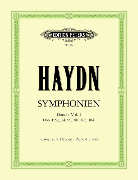 12 Symphonies, Vol. 1 : For 1 Piano/4 Hands.