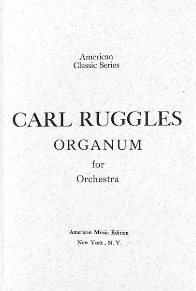 Organum : For Orchestra.
