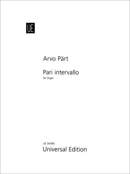 Pari Intervallo : Für Orgel (1976, 1980).