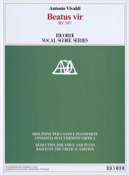 Beatus Vir, RV 597 - reduction For Voices and Piano / edited by Michael Talbot.