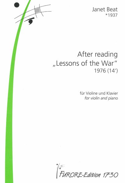 After Reading Lessons Of The War : For Violin and Piano (1976).