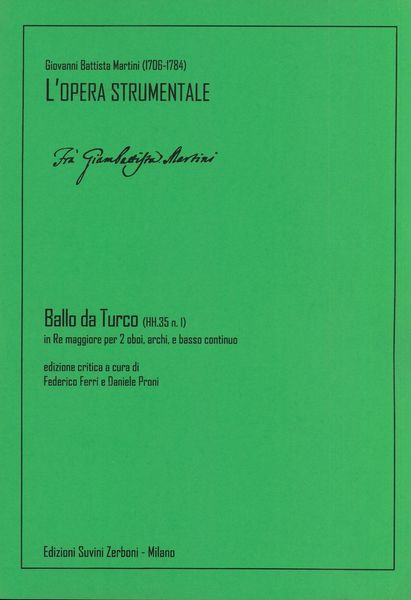 Ballo Da Turco (Hh.35 N.1) In Re Maggiore : Per 2 Oboi, Archi E Basso Continuo.