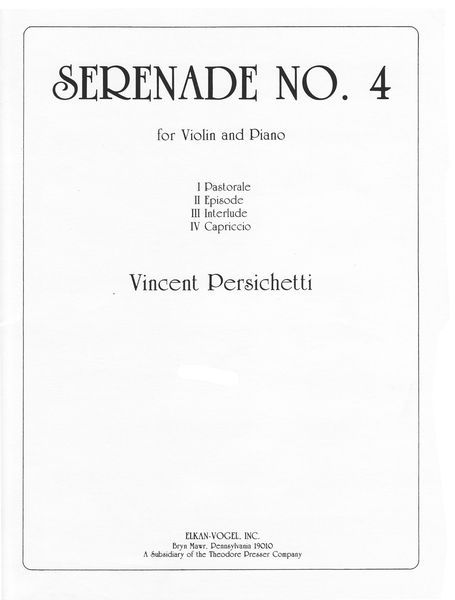 Serenade No. 4, Opus 28 : For Violin and Piano.