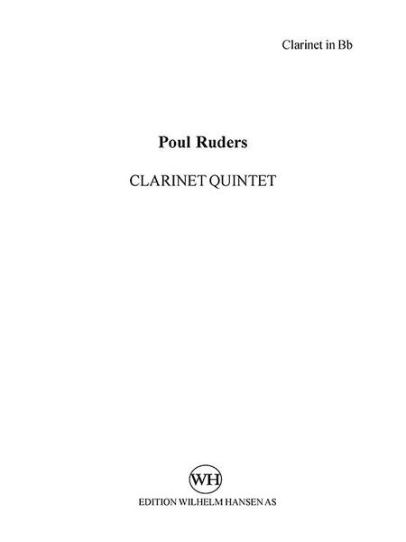 Clarinet Quintet : For Clarinet In B Flat, 2 Violins, Viola and Violoncello (2014).