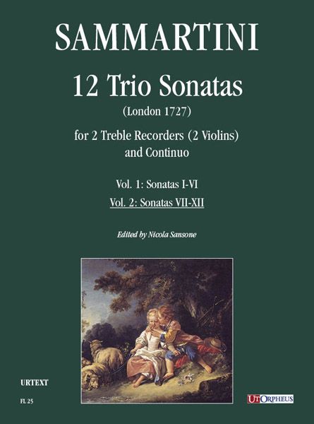 12 Trio Sonatas (London 1727), Vol. 2 : For 2 Treble Recorders (2 Violins) and Continuo.