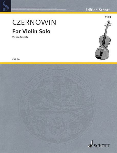 For Violin Solo : Version For Viola (1981, Transposed 2015).