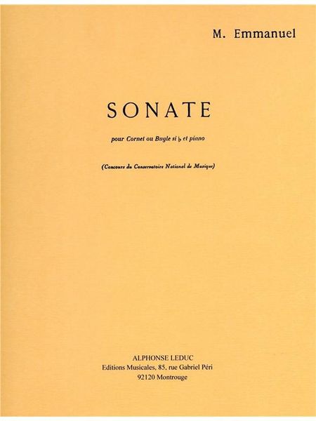 Sonate : For Trumpet and Piano.