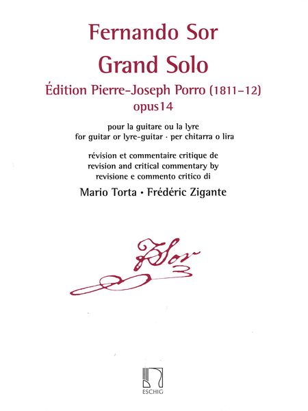 Grand Solo, Op. 14 - Édition Pierre-Joseph Porro (1811-12) : Pour la Guitare Ou la Lyre.