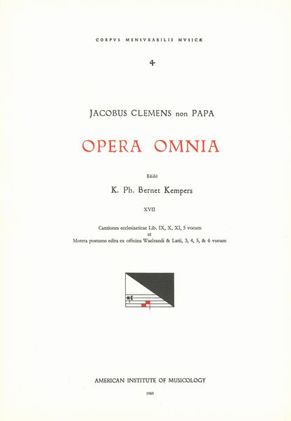 Opera Omnia, Vol. 17 : Motets.