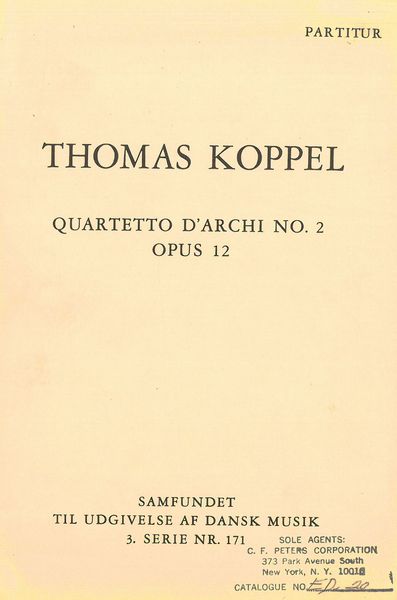 Quartetto d'Archi No. 2, Op. 12.