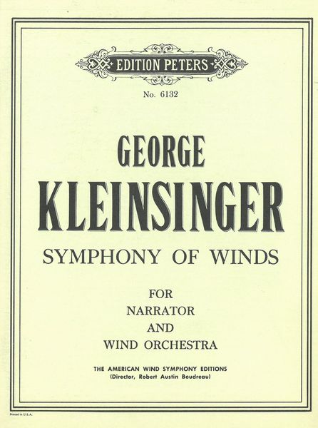 Symphony of Winds : For Narrator and Wind Orchestra.