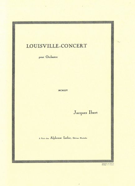 Louisville-Concert : Pour Orchestre.