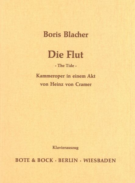 Flut (1946) = The Tide : Chamber Opera In One Act [G/E].
