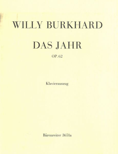 Jahr, Op. 62 : Oratorium Fü Gemischten Chor, Soli (SAB) und Orcheter (Klavierauszug).