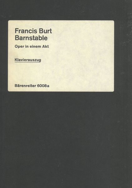 Barnstable Oder Jemand Auf Dem Dachboden, Op. 13 : Oper In Einem Akt.