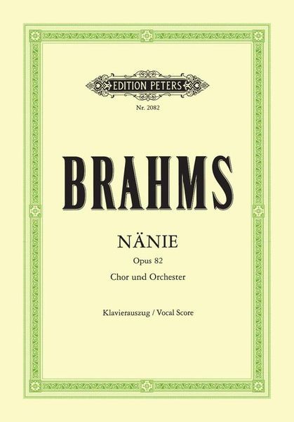Nänie, Op. 82 : Für Chor und Orchester (Klavierauszug).