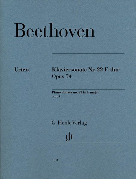 Klaviersonate Nr. 22 F-Dur, Op. 54 / edited by Bertha Antonia Wallner.