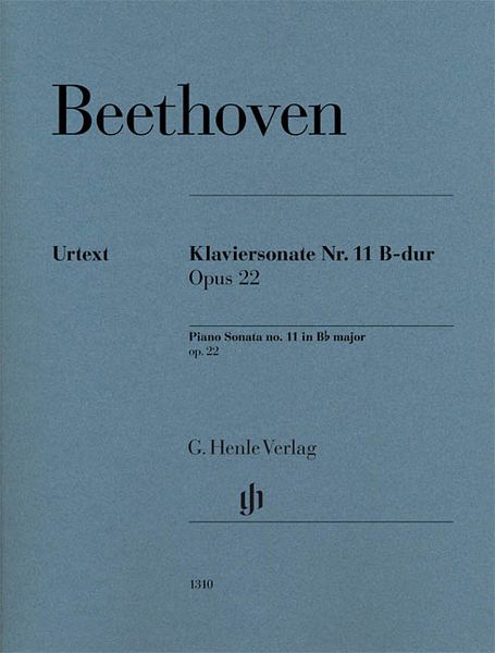 Klaviersonate Nr. 11 B-Dur, Op. 22 / edited by Bertha Antonia Wallner.