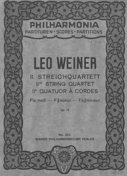 String Quartet No. 2 In F Sharp Minor, Op. 13.