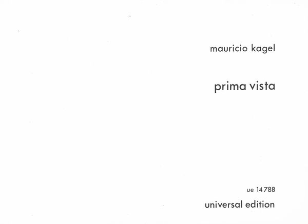 Prima Vista : Für Dispositivbilder und Unbestimme Schallquellen (1962/64).