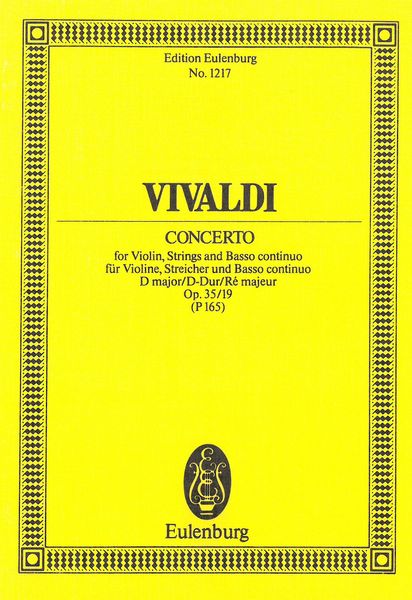 Concerto, Op. 35 No. 19 : For Violin, Strings and Basso Continuo.