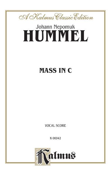 Mass In C : For SATB Chorus & Piano.