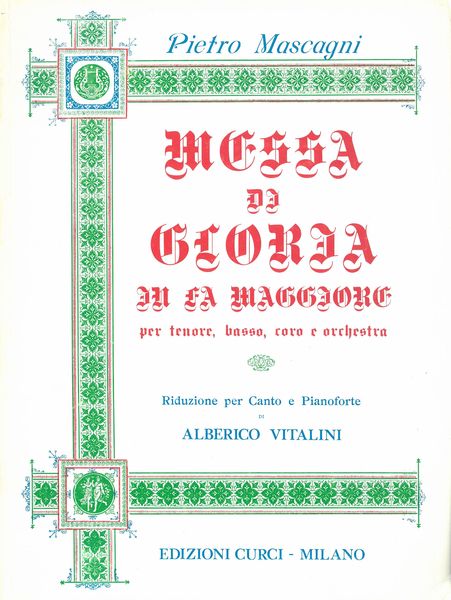 Messa Di Gloria In Fa Maggiore : Per Tenore, Basso, Coro E Orchestra - Piano reduction.