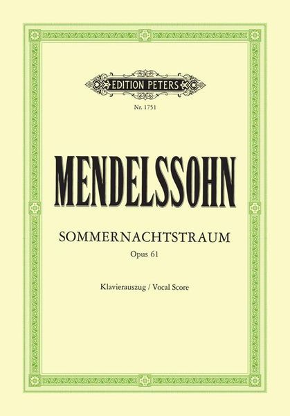 Sommernachstraum = A Midsummer Night's Dream, Op. 61 : Klavierauszug.