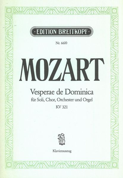Vesperae Solennes De Dominica K. 321 : Klavierauszug.