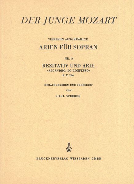 Junge Mozart - Arien Für Sopran Nr. 14 {I/G] : Rezitativ und Arie Alcandro, Lo Confesso, K. 294.